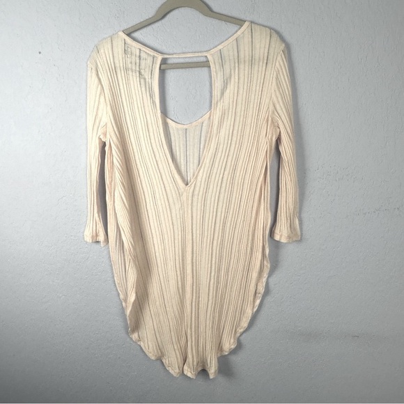 We The Free Astoria Hacci Pink 3/4 Sleeves High Side Slit Tunic Free People Med - Picture 5 of 5